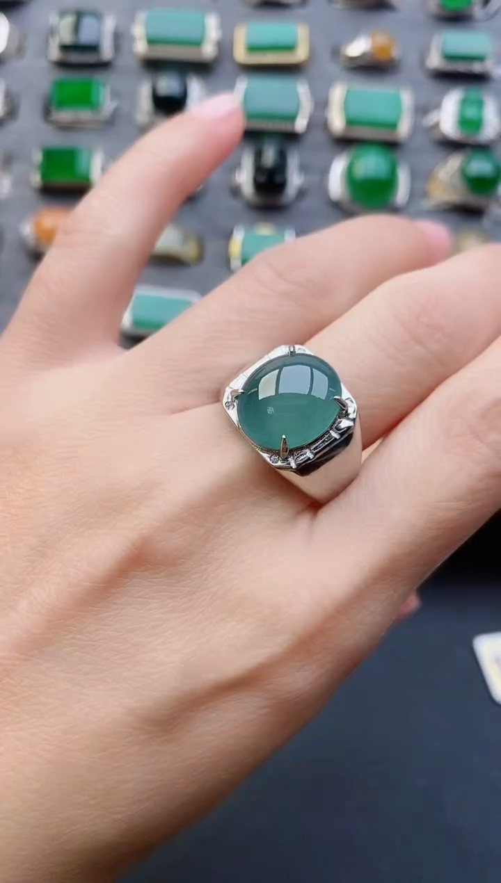 【闪购商品】翡翠戒指银S925镶嵌12121