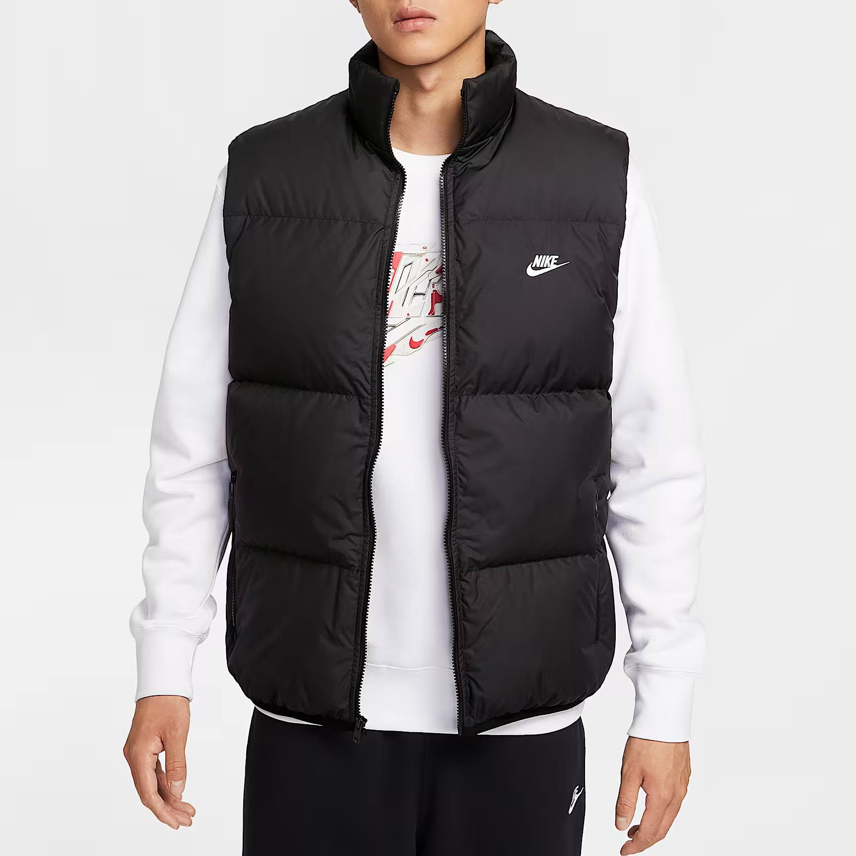 耐克/NIKE男子冬季保暖拒水运动休闲立领羽绒马甲背心 IB2978010