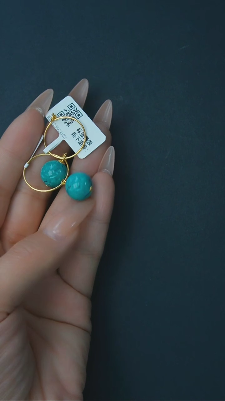 【闪购商品】绿松石耳环银S925镶嵌发货一件