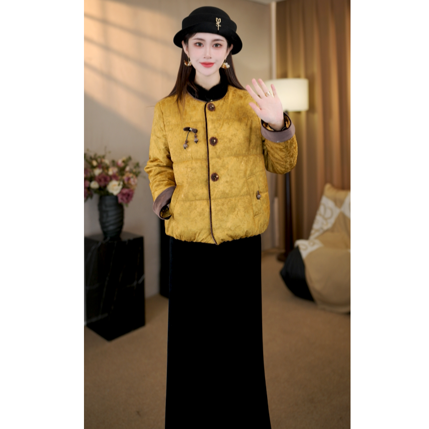 【晴岚】新中式国风复古棉服女冬装新款保暖羊毛多色棉衣G9257