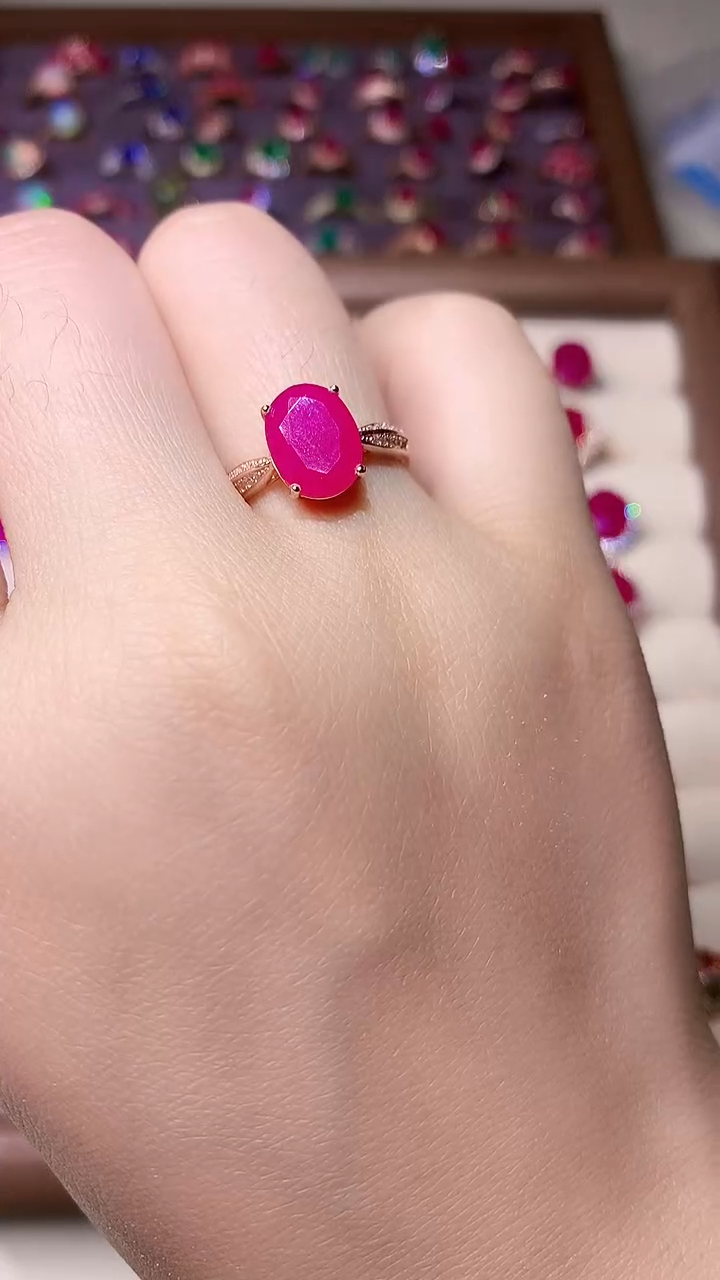 【闪购商品】红宝石戒指银S925镶嵌000