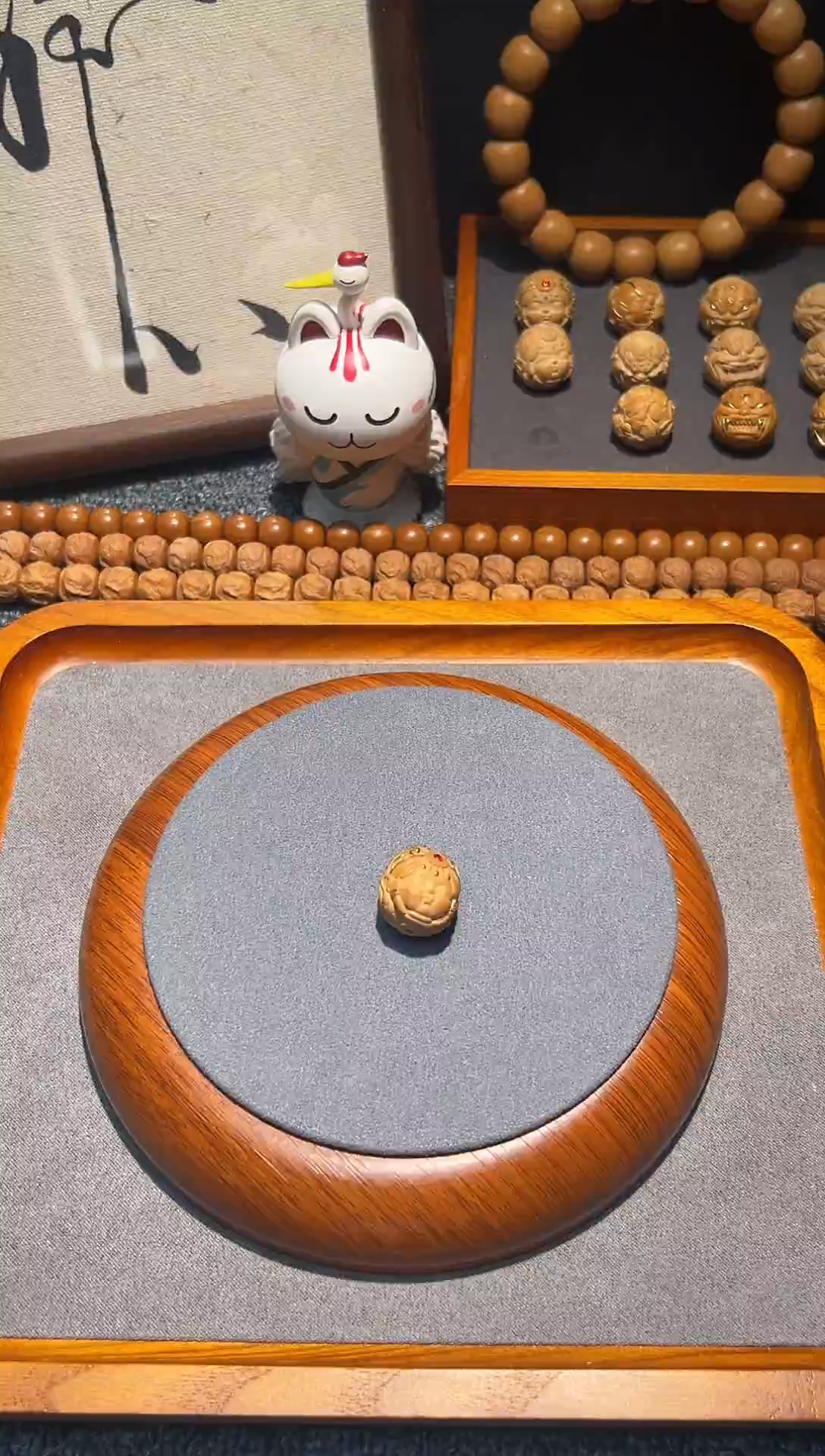 把件猴头核桃女财神单颗
