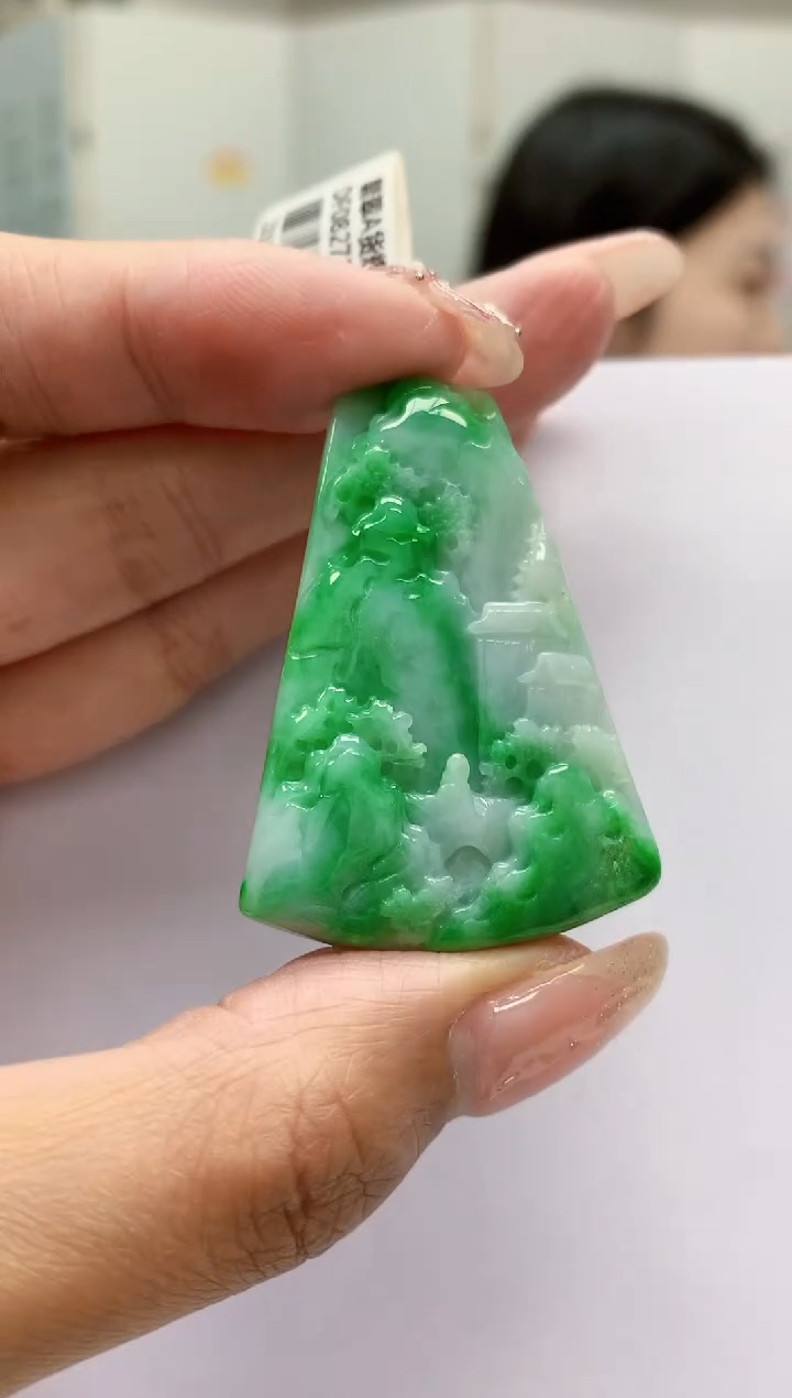 【闪购商品】定制翡翠未镶嵌0405MM-毛货挂件76