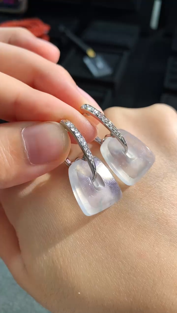 【闪购商品】翡翠耳饰18K金镶嵌耳饰