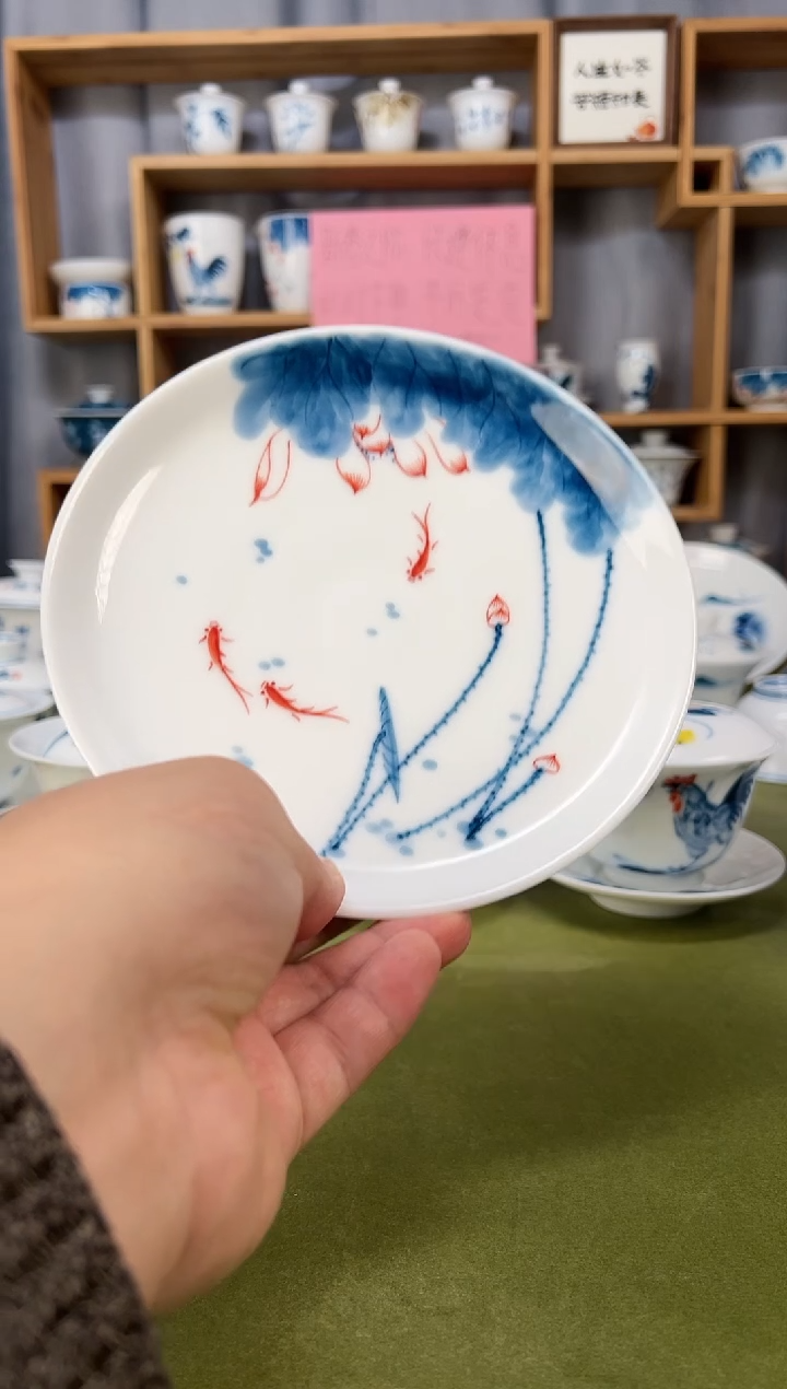 【闪购商品】线条莲壶承1个纯手绘