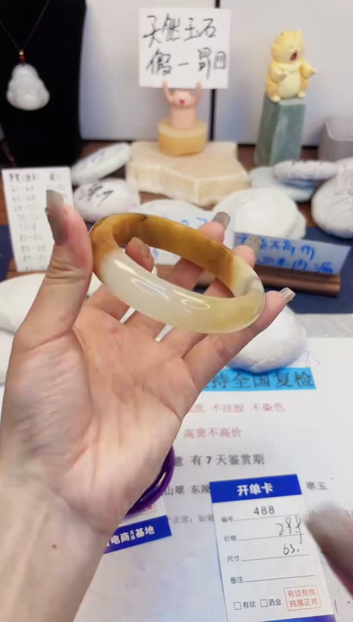 【闪购商品】石英质玉手镯未镶嵌488-财气镯-圈口63