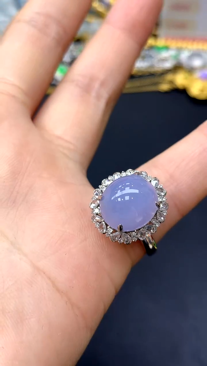 18K金镶嵌戒指翡翠523-中国好珍宝