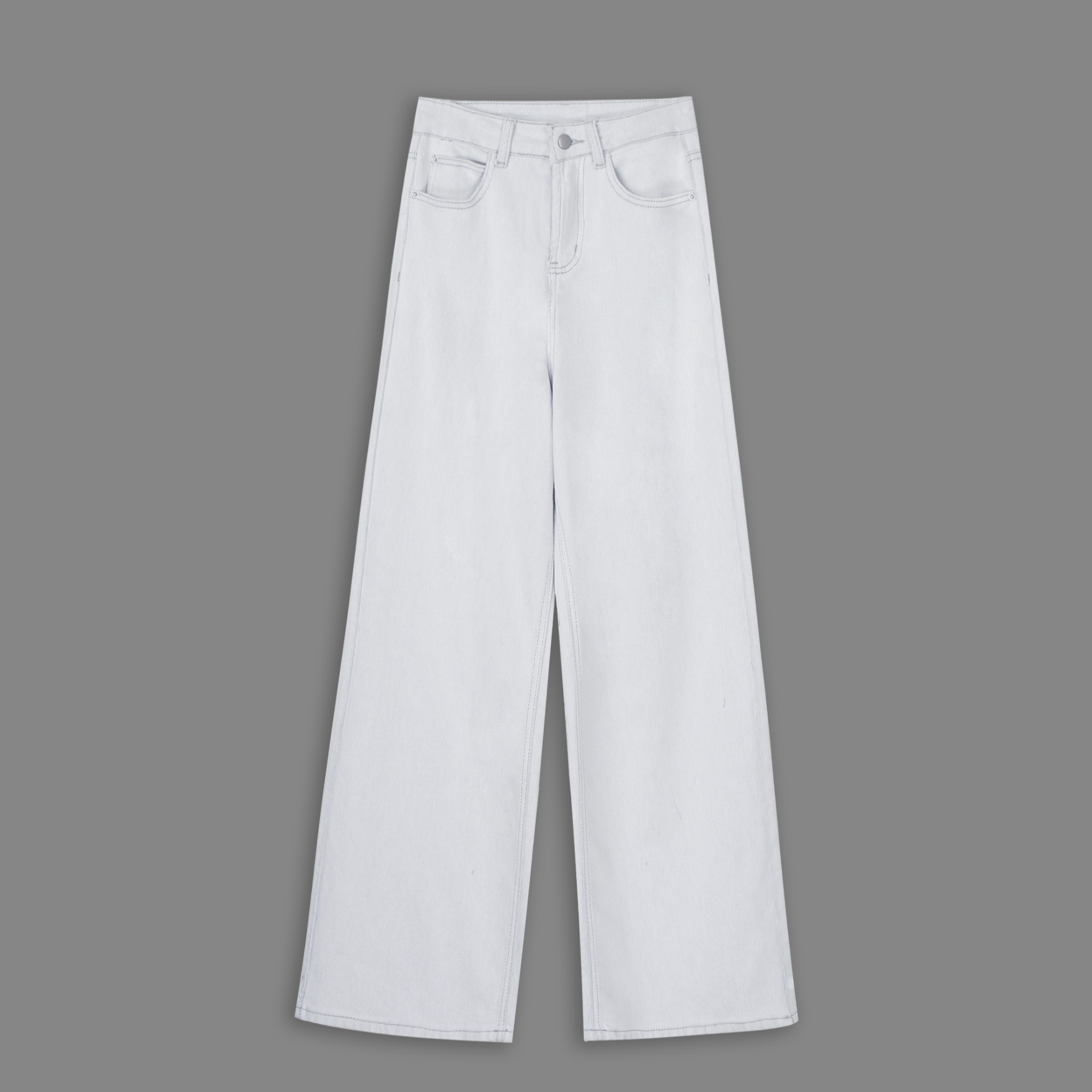 渣渣灰】春季新款时尚百搭设计感窄版直筒休闲阔腿牛仔裤25KLY1002