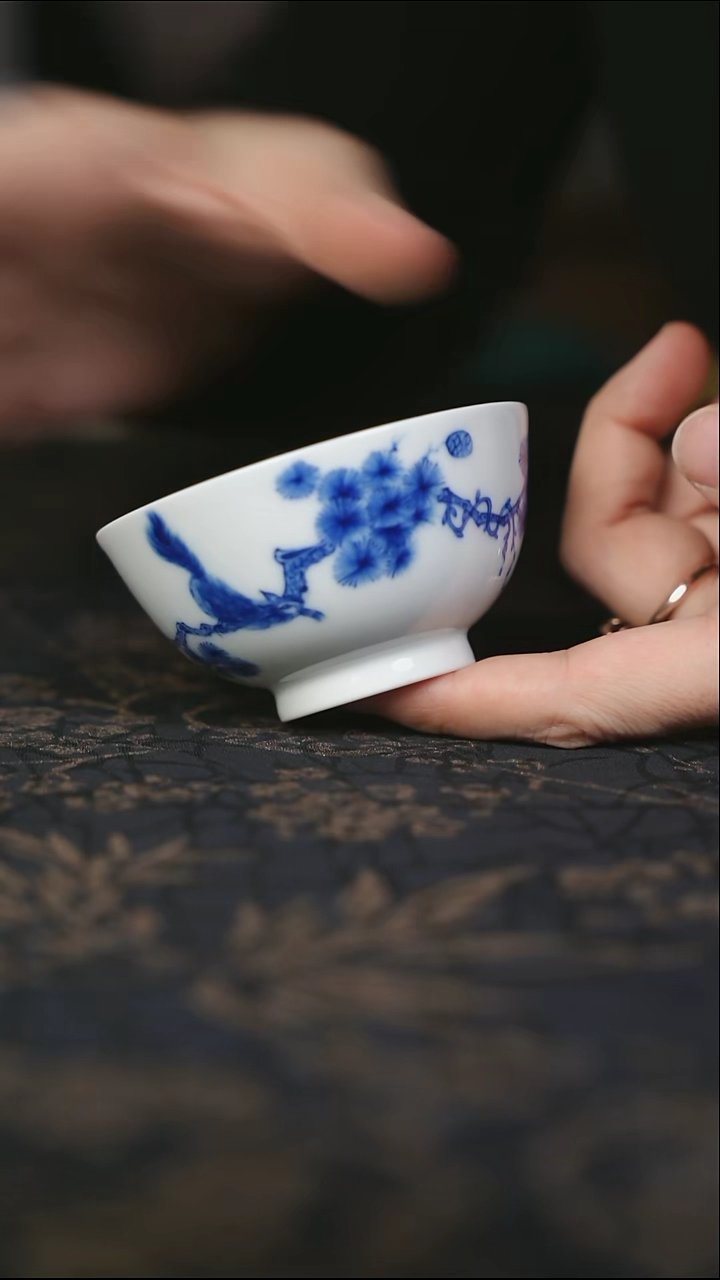 摆件瓷2松树 景德镇陶瓷精品茶器
