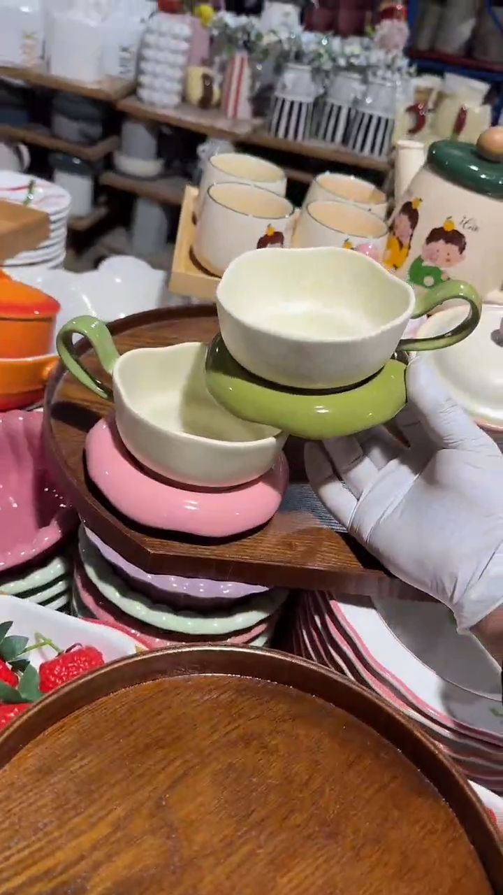 陶瓷2套杯碟微瑕 凑满20元包邮