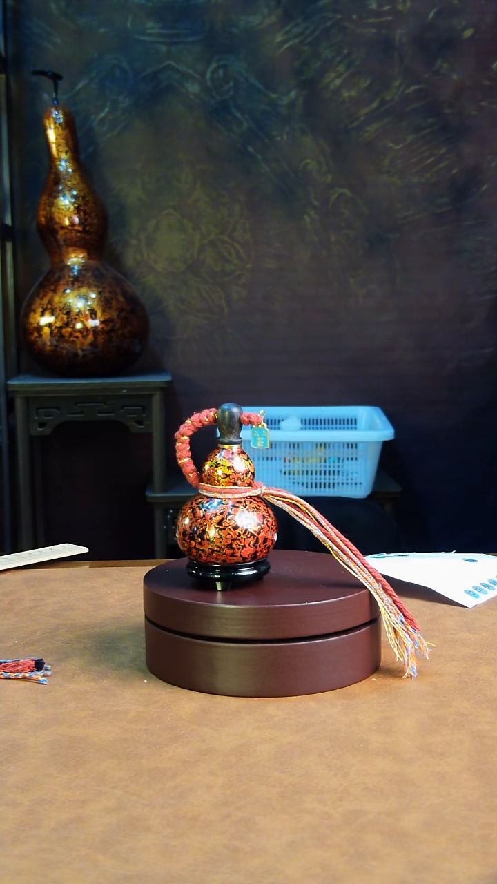 【闪购商品】292直播一物一图大漆酒葫芦送底座送挂绳