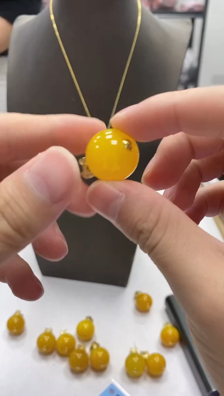 合金颈饰玛瑙/玉髓黄玛瑙单珠