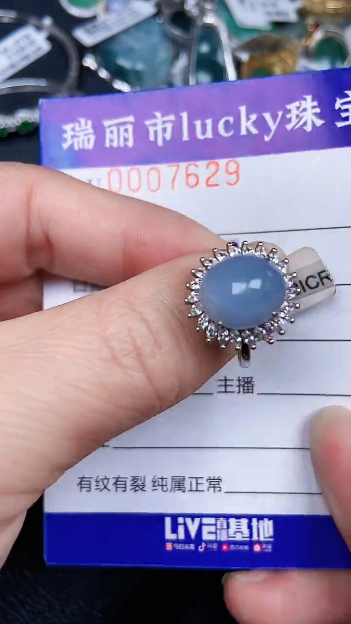 颈饰银S925镶嵌翡翠7629