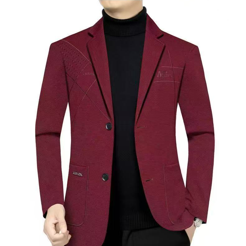 春秋新款2025中年男士爸爸休闲商务西服上衣高档西装