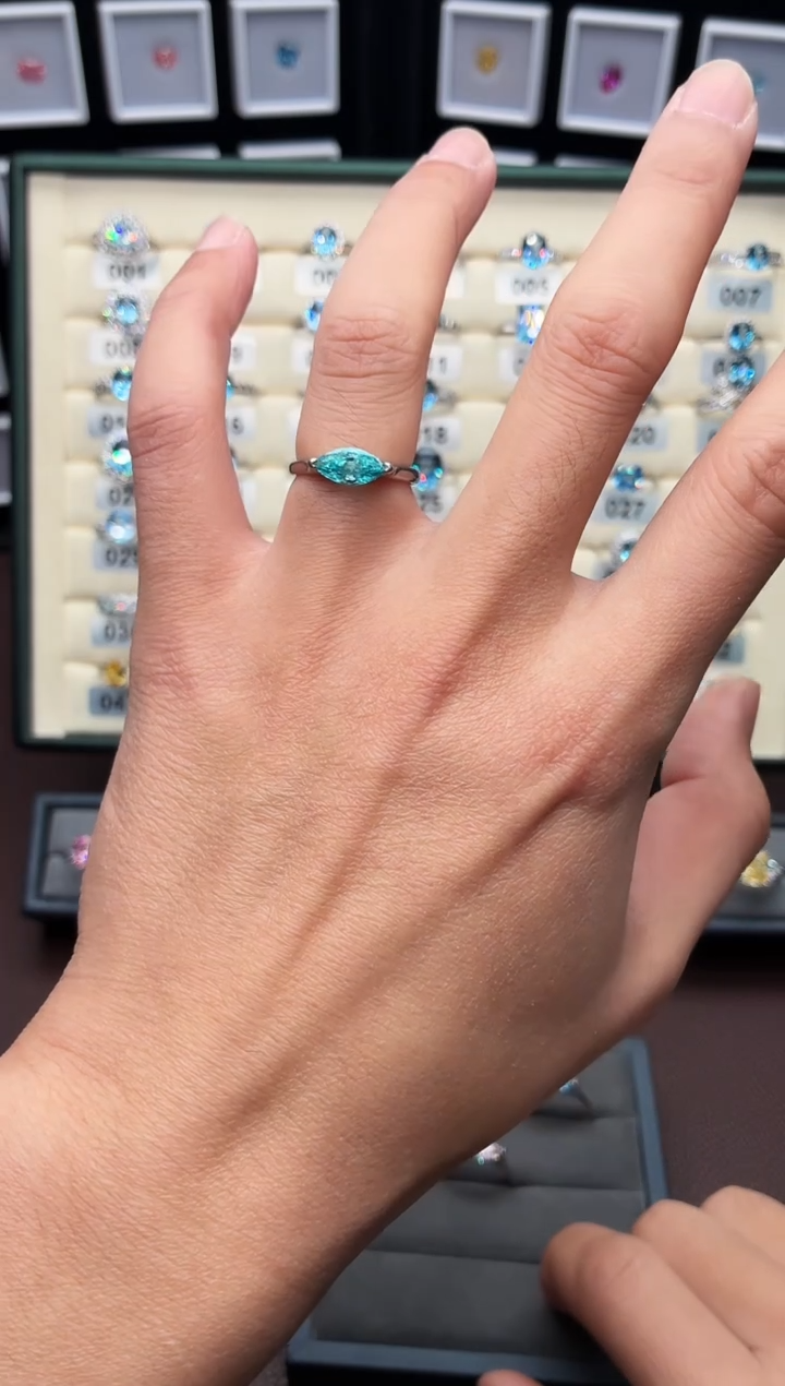 银S925镶嵌戒指碧玺111