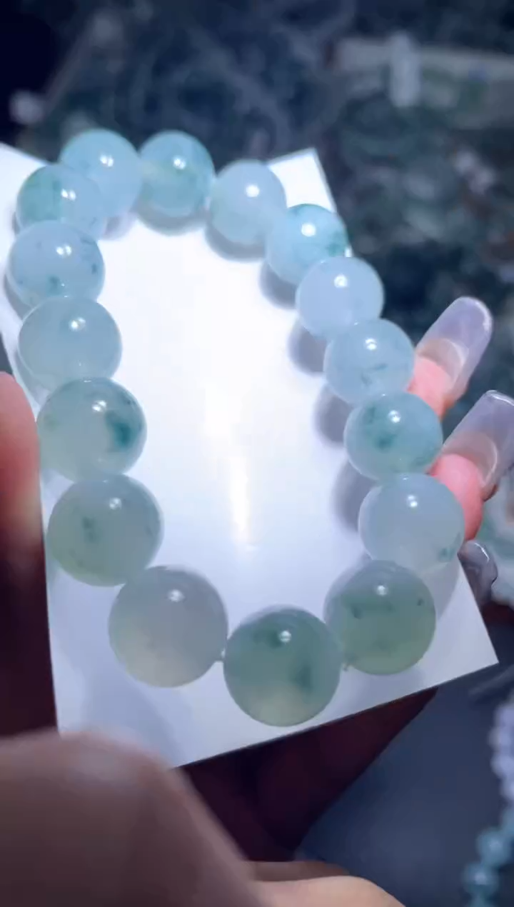 定制翡翠未镶嵌天然缅甸A货翡翠手串109