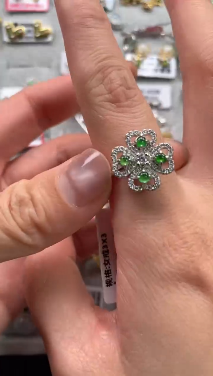 【闪购商品】翡翠戒指银S925镶嵌11111--1
