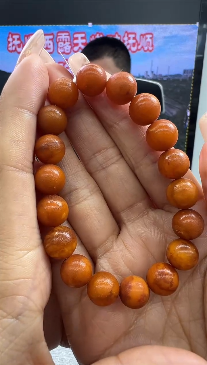 【闪购商品】琥珀手链未镶嵌70秒拍号