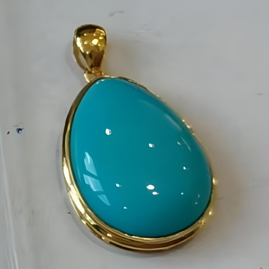 【娇娇专属】18K金绿松水滴吊坠 XZ270WG