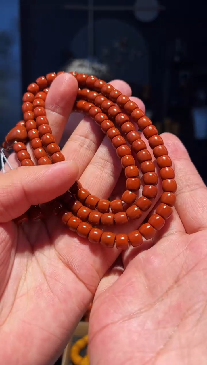 未镶嵌手串南红玛瑙7大+直切108