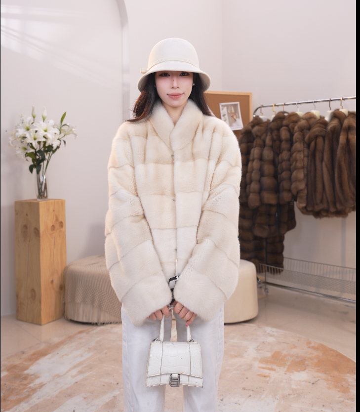 SPECTPEAC/尊和【733】横排女士立领水貂外套冬季百搭皮草女【二店】