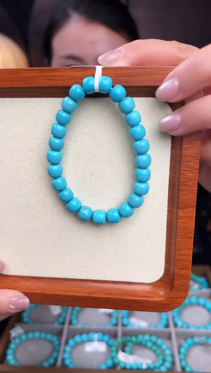 未镶嵌绿松石手串卡8+