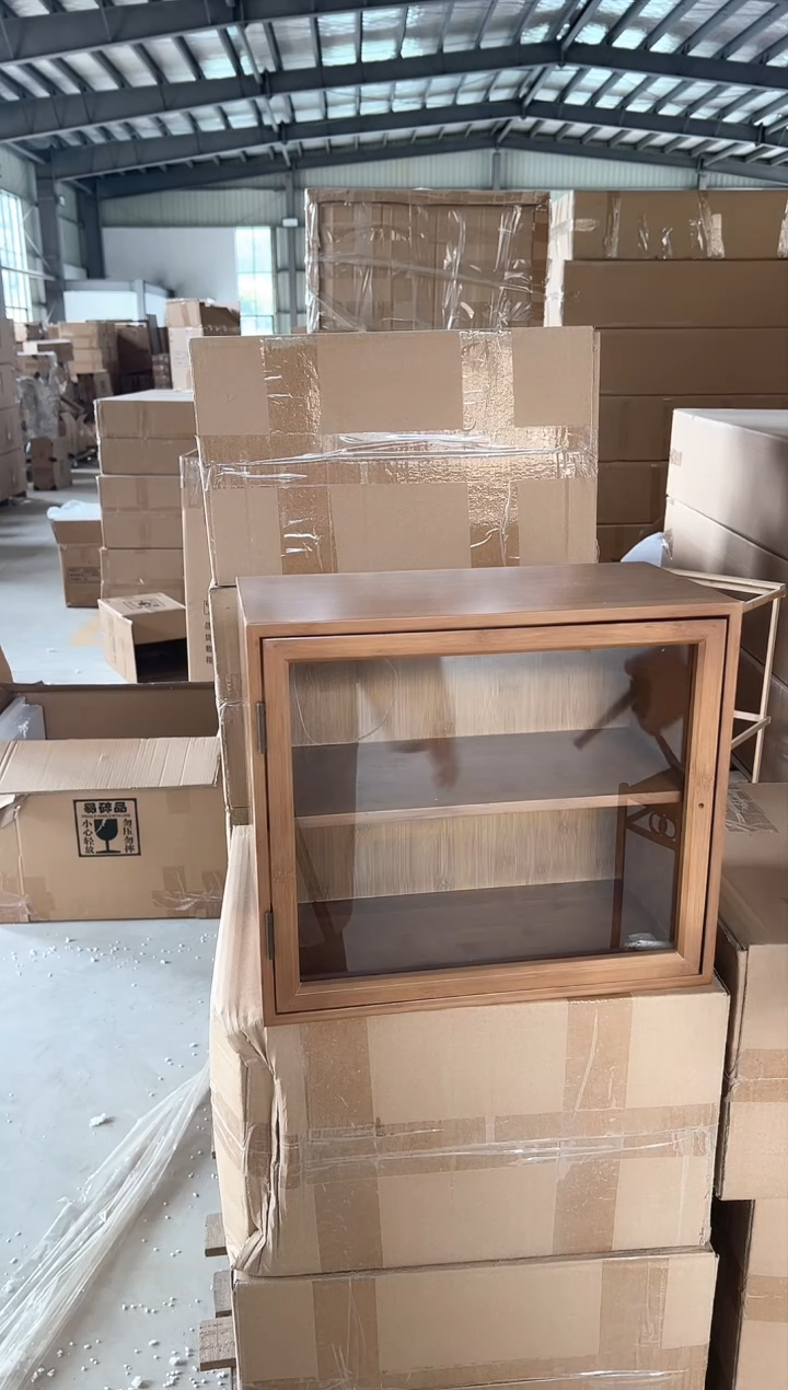 【闪购商品】防尘柜，胡桃木色，高山楠竹板材
