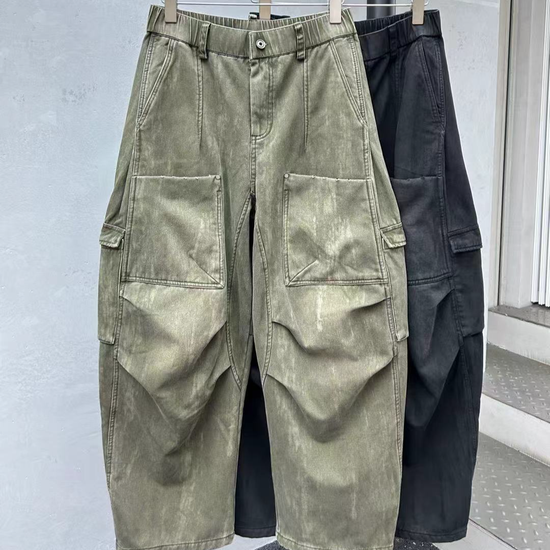 743-744 仔  男女同款冬季弯刀牛仔水洗加绒休闲长裤 KZ8121-1