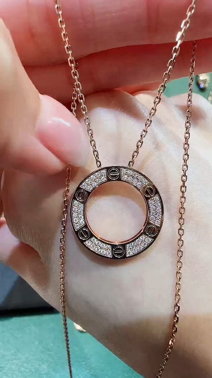 【闪购商品】钻石吊坠(不含链)18K金镶嵌18K金钻石饼饼吊坠