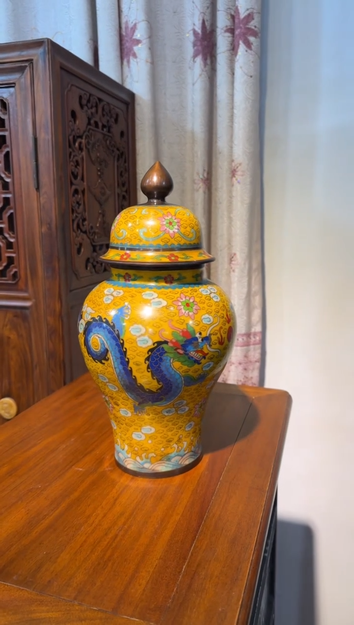 木安*景泰蓝 珐琅彩  一对将军罐  