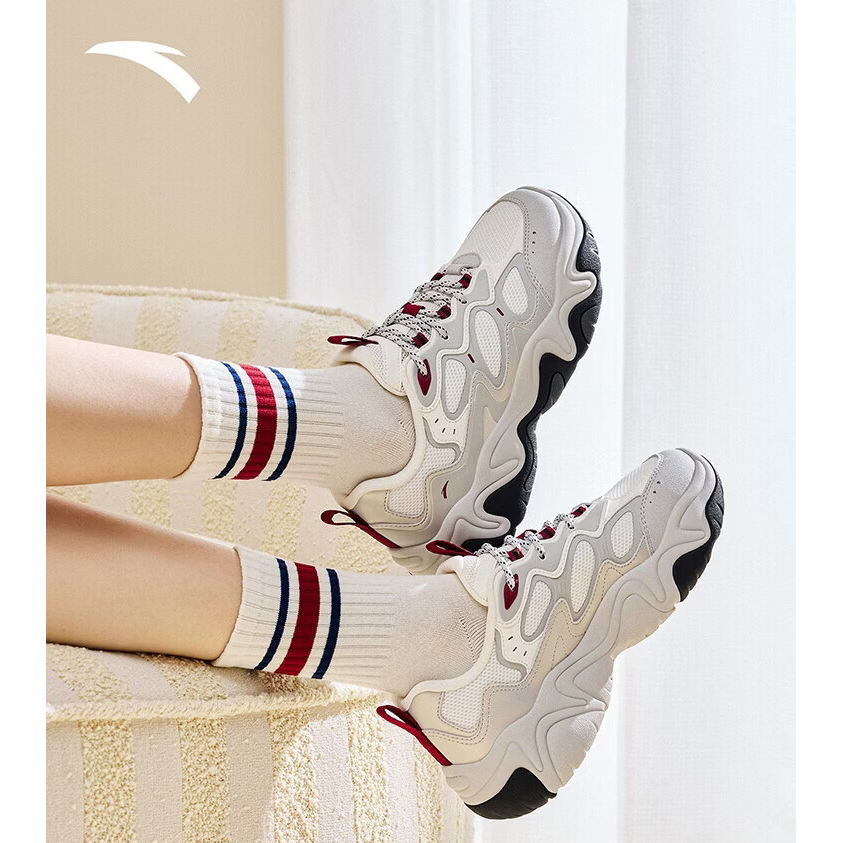 安踏流萤休闲女鞋秋冬季新款厚底增高舒弹软底运动鞋子122618853