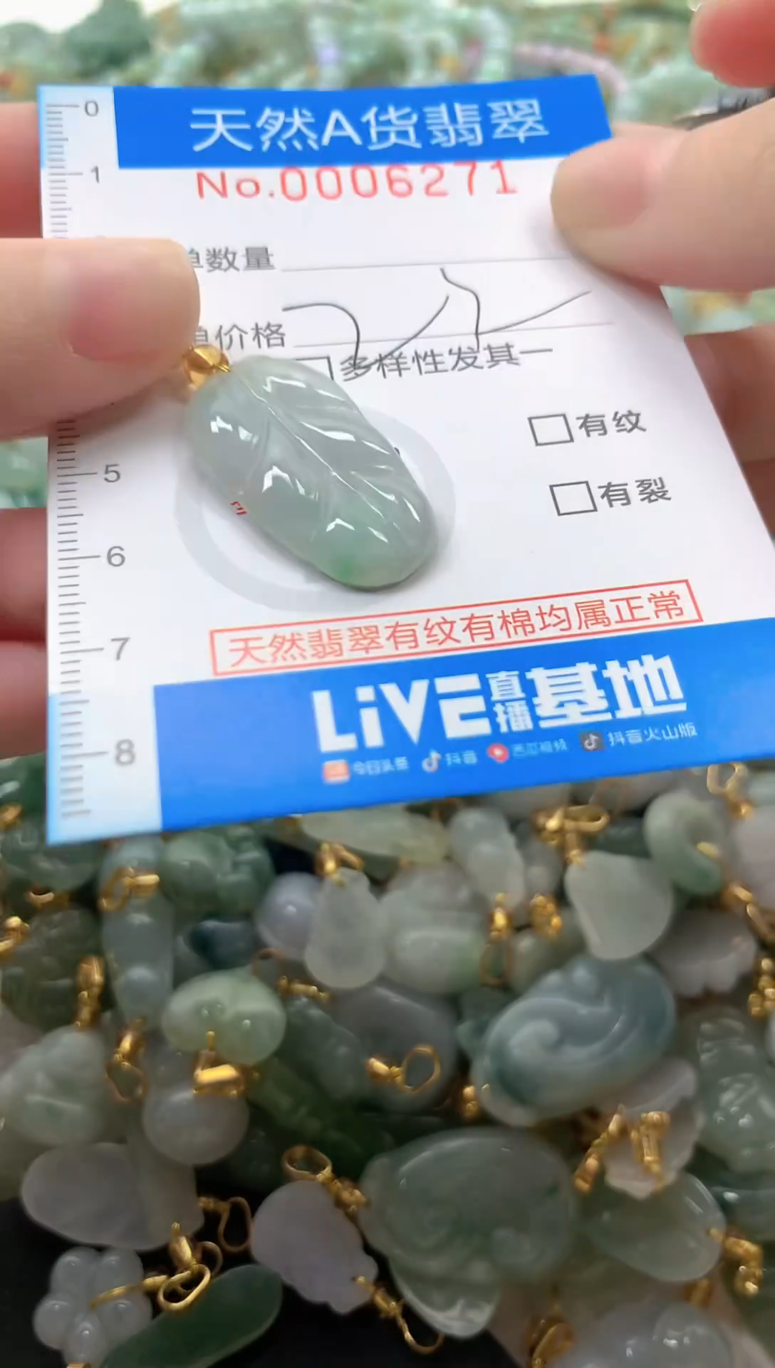 颈饰未镶嵌翡翠净货挂件-6271