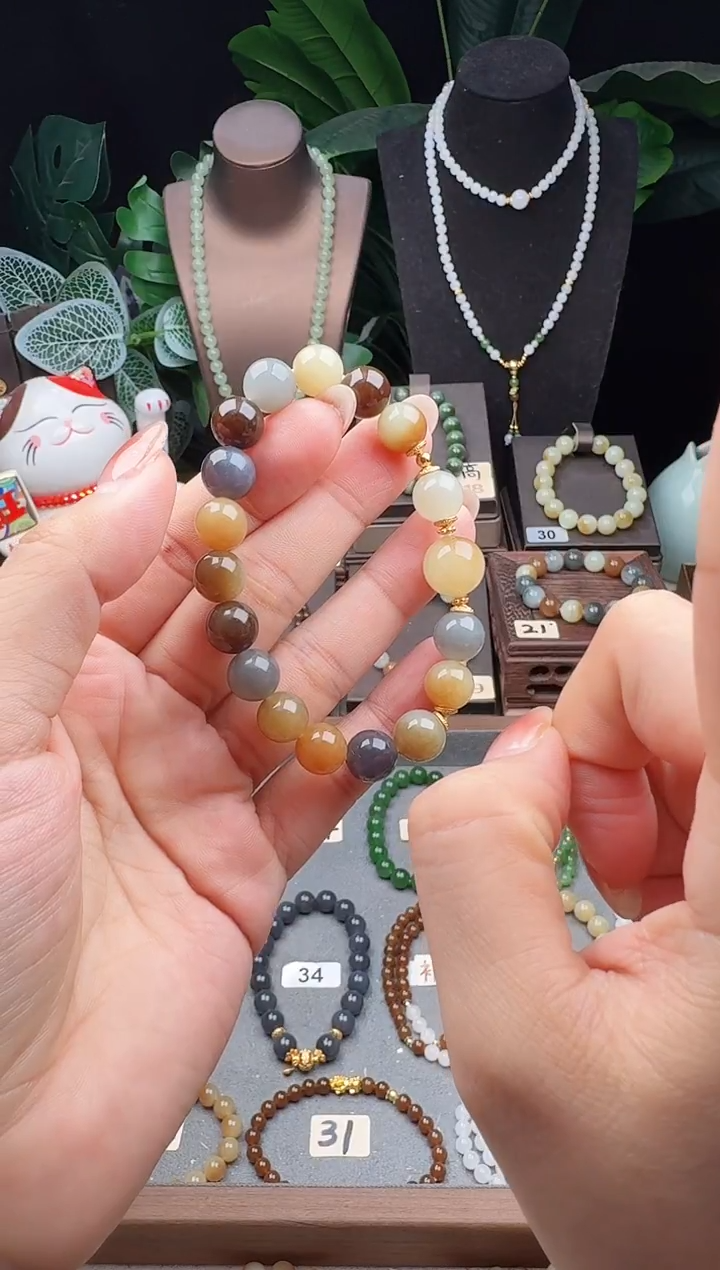 未镶嵌手串和田玉10m左右楼兰风多糖多宝手串