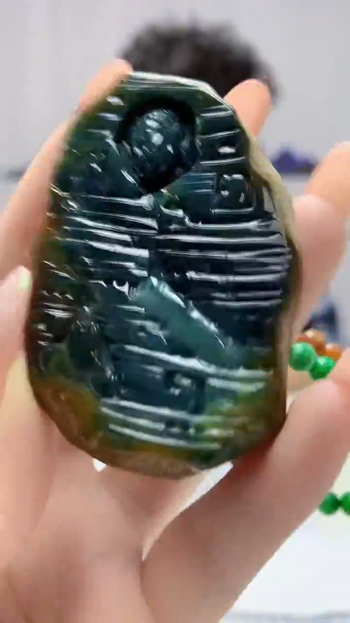 【闪购商品】定制翡翠未镶嵌4688DD-毛货挂件赠珠链196