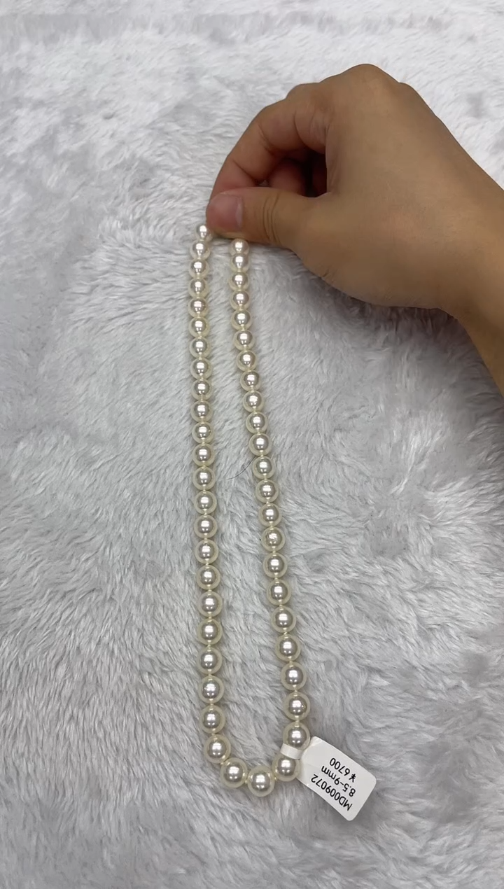 海水珍珠银S925镶嵌项链AK8.5-9mm（多样性发一）