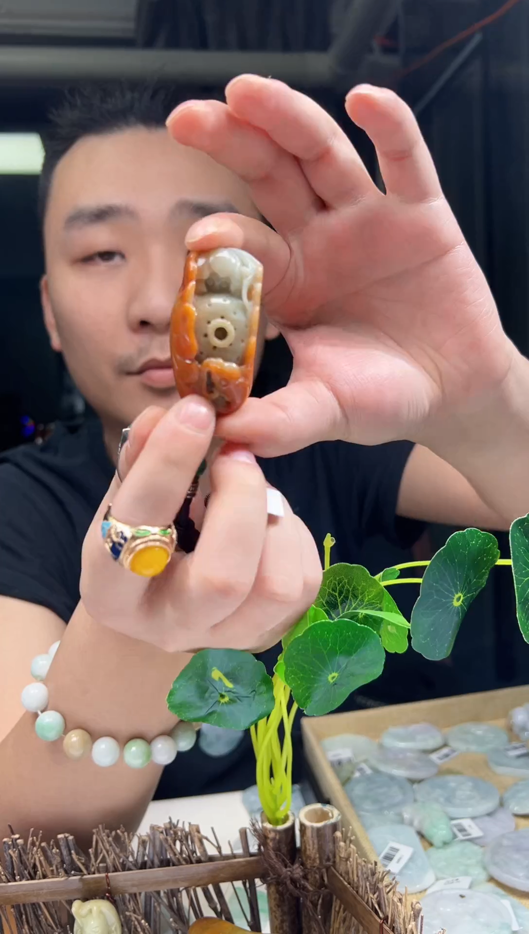 【闪购商品】翡翠颈饰未镶嵌天然翡翠（多样性发）荷花鱼