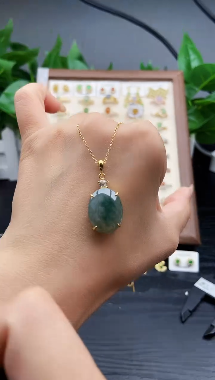 银S925镶嵌戒指翡翠12