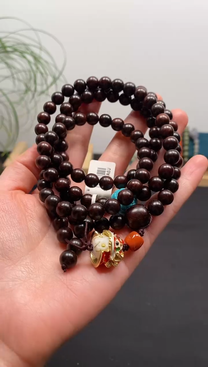 【闪购商品】檀香紫檀（小叶紫檀）木艺印度小叶紫檀0.8念珠阿呆款