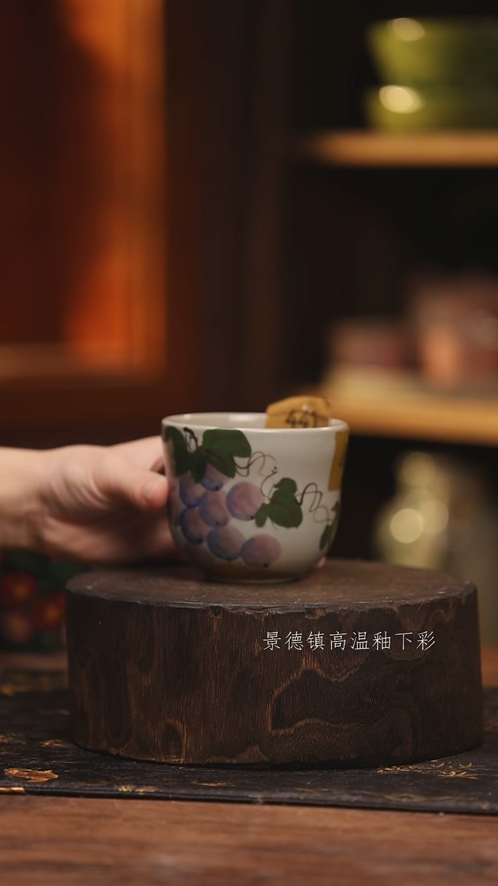 陶瓷景德镇高温釉下手绘陶瓷@L441@