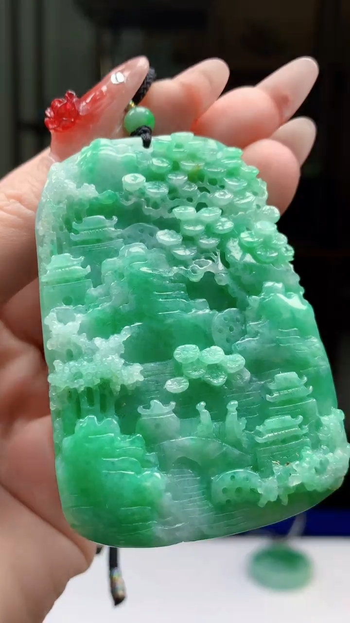 【闪购商品】定制翡翠未镶嵌1044ry-毛货挂件62