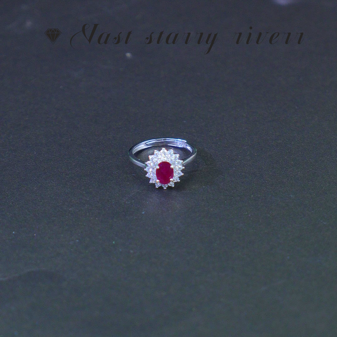 A383-天然红宝石戒指（主石约1克拉左右）