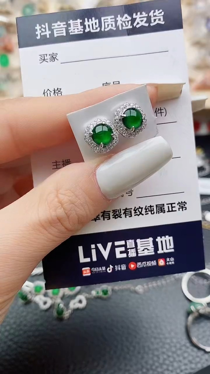 【闪购商品】翡翠耳饰银S925镶嵌......