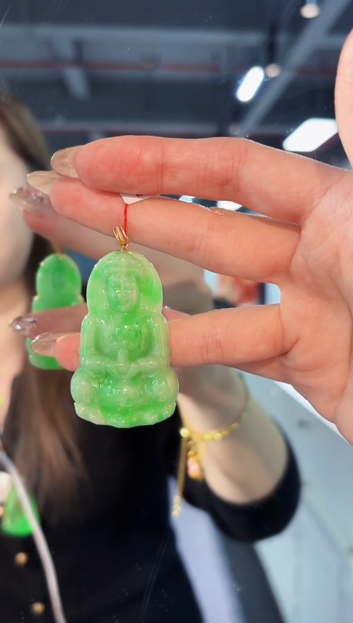 【闪购商品】翡翠颈饰18K金镶嵌缅料A货/支持复检/一件