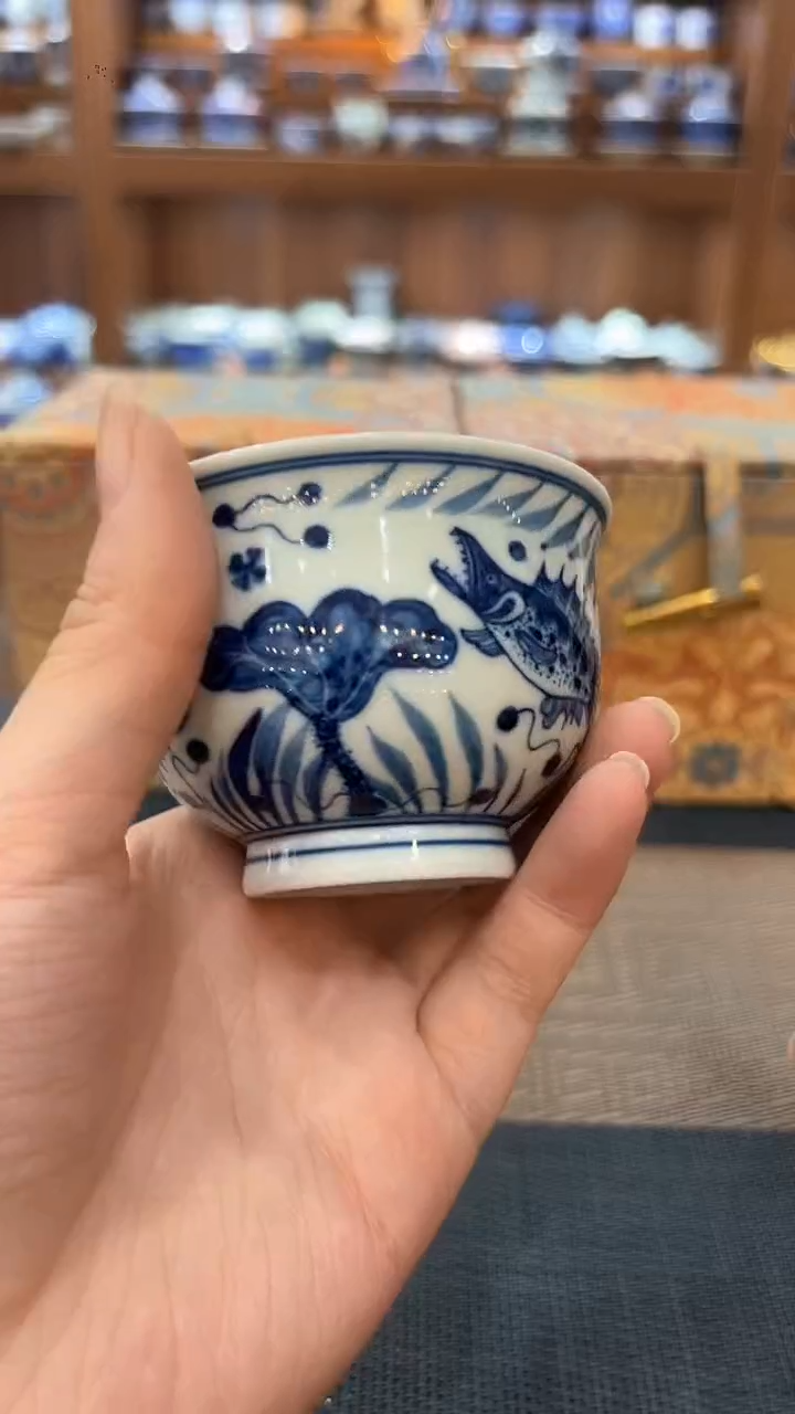 【闪购商品】青花鱼藻杯子杯子