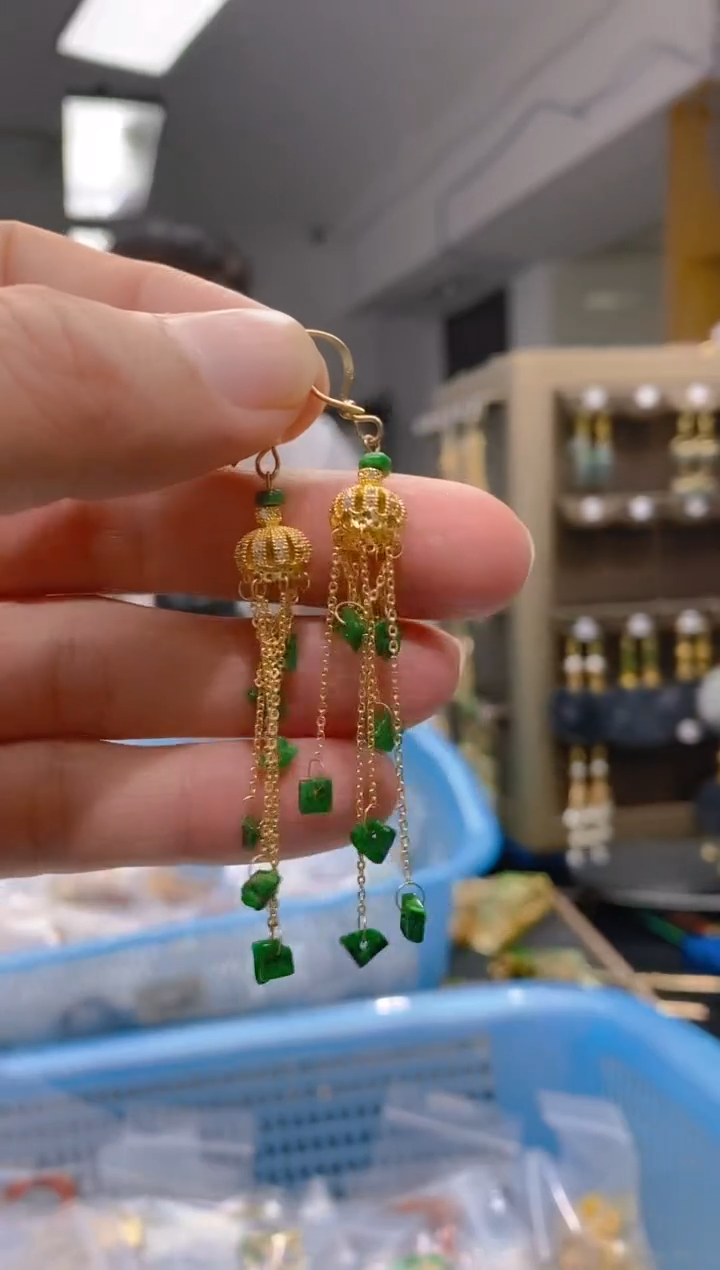 【闪购商品】翡翠耳饰合金210翡翠耳钩