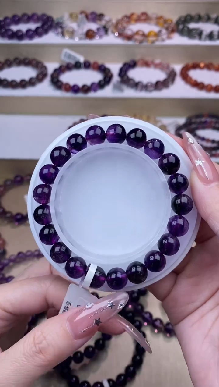 水晶手链未镶嵌紫超七9m+