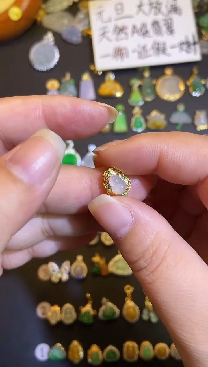 吊坠(不含链)银S925镶嵌翡翠1