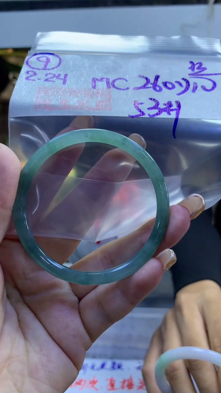 【闪购商品】定制翡翠未镶嵌9叮当丝53+260元+拍一发一