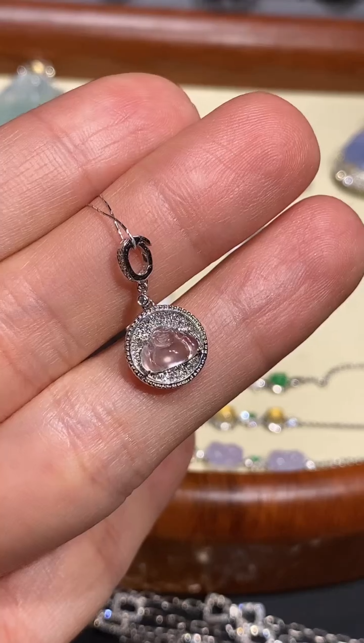 【闪购商品】翡翠颈饰18K金镶嵌吊坠