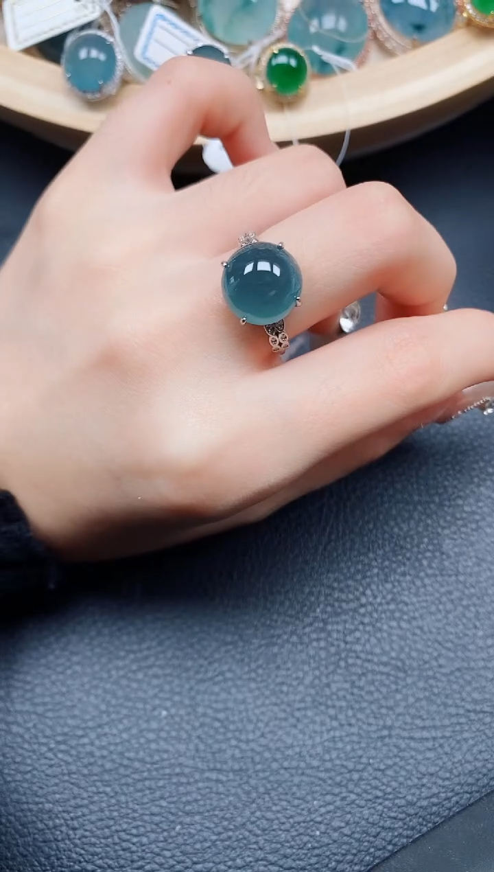 【闪购商品】翡翠戒指银S925镶嵌翡翠